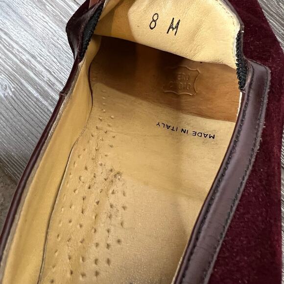 Vintage Bally monogram suede loafer burgundy men’s sz 8 main image 5